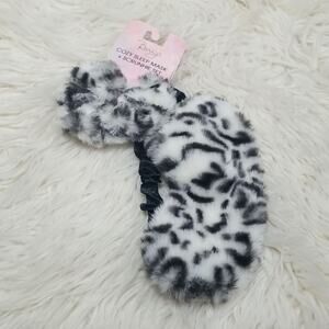 NEW! Berry Animal Print Cozy Sleep Mask and Scrunchy set